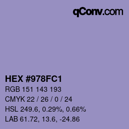 Color code: HEX #978FC1 | qconv.com