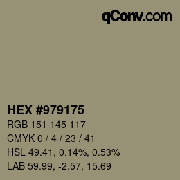 カラーコード: HEX #979175 | qconv.com