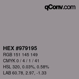 Código de color: HEX #979195 | qconv.com