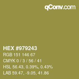 カラーコード: HEX #979243 | qconv.com
