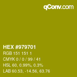 Color code: HEX #979701 | qconv.com