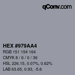 Código de color: HEX #979AA4 | qconv.com