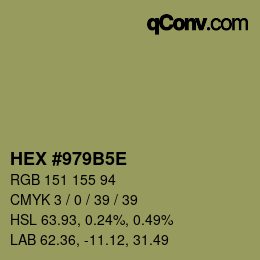 Code couleur: HEX #979B5E | qconv.com