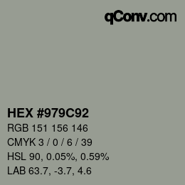 Color code: HEX #979C92 | qconv.com