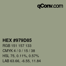カラーコード: HEX #979D85 | qconv.com