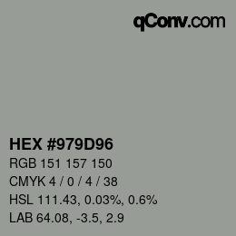 Color code: HEX #979D96 | qconv.com