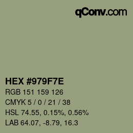 颜色代码: HEX #979F7E | qconv.com