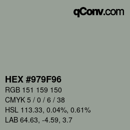 颜色代码: HEX #979F96 | qconv.com