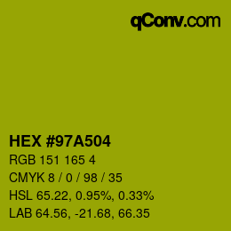 Color code: HEX #97A504 | qconv.com