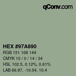Color code: HEX #97A890 | qconv.com