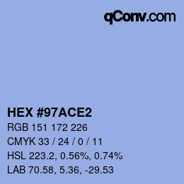Color code: HEX #97ACE2 | qconv.com