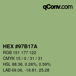 Color code: HEX #97B17A | qconv.com