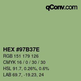 Color code: HEX #97B37E | qconv.com