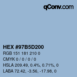 Color code: HEX #97B5D200 | qconv.com