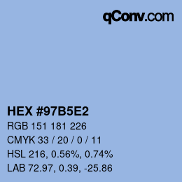 Color code: HEX #97B5E2 | qconv.com