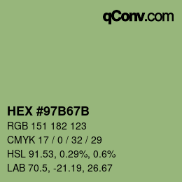 Color code: HEX #97B67B | qconv.com