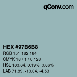 Color code: HEX #97B6B8 | qconv.com