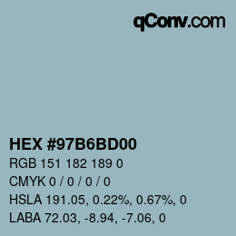 Color code: HEX #97B6BD00 | qconv.com