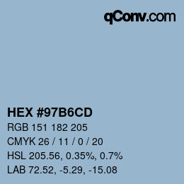 Color code: HEX #97B6CD | qconv.com