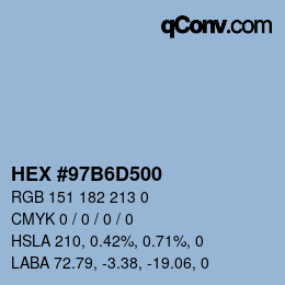 Color code: HEX #97B6D500 | qconv.com