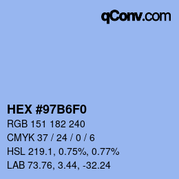 カラーコード: HEX #97B6F0 | qconv.com