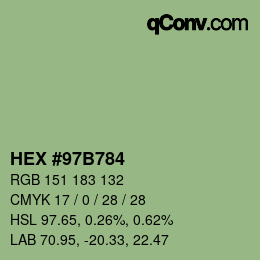 Color code: HEX #97B784 | qconv.com