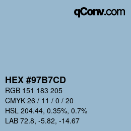 Color code: HEX #97B7CD | qconv.com