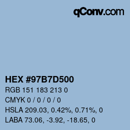 Color code: HEX #97B7D500 | qconv.com