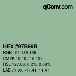 Color code: HEX #97B99B | qconv.com
