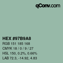 Color code: HEX #97B9A8 | qconv.com