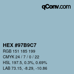 Color code: HEX #97B9C7 | qconv.com