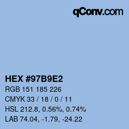 カラーコード: HEX #97B9E2 | qconv.com