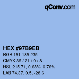 Color code: HEX #97B9EB | qconv.com