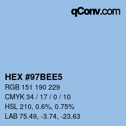 Color code: HEX #97BEE5 | qconv.com
