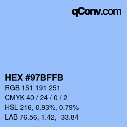 Color code: HEX #97BFFB | qconv.com