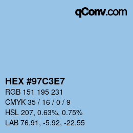 Color code: HEX #97C3E7 | qconv.com