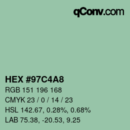 Color code: HEX #97C4A8 | qconv.com