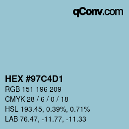 Color code: HEX #97C4D1 | qconv.com