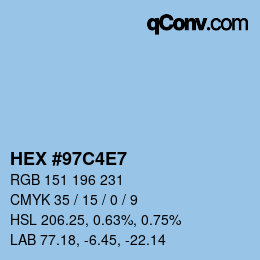 颜色代码: HEX #97C4E7 | qconv.com