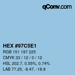 Color code: HEX #97C5E1 | qconv.com