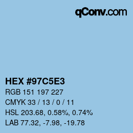 Color code: HEX #97C5E3 | qconv.com