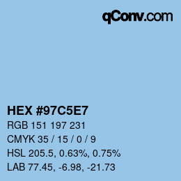 Color code: HEX #97C5E7 | qconv.com