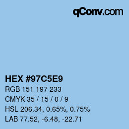 颜色代码: HEX #97C5E9 | qconv.com