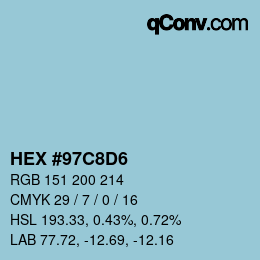 Color code: HEX #97C8D6 | qconv.com