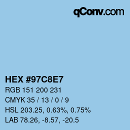 カラーコード: HEX #97C8E7 | qconv.com