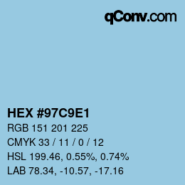 カラーコード: HEX #97C9E1 | qconv.com