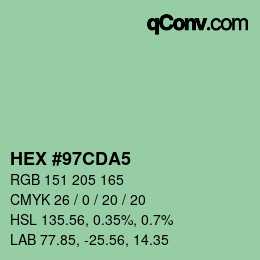 Color code: HEX #97CDA5 | qconv.com