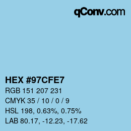 カラーコード: HEX #97CFE7 | qconv.com