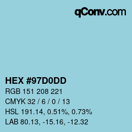 Color code: HEX #97D0DD | qconv.com