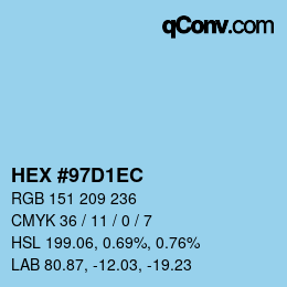 カラーコード: HEX #97D1EC | qconv.com